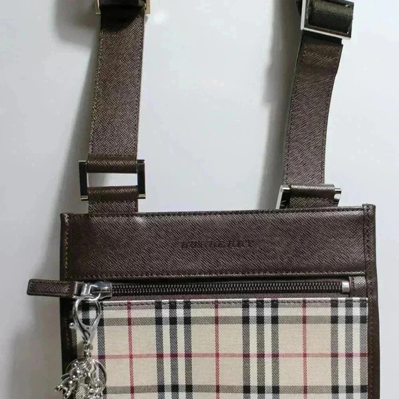 Brown Burberry House Check Canvas Crossbody Bag - Picture 2 of 16